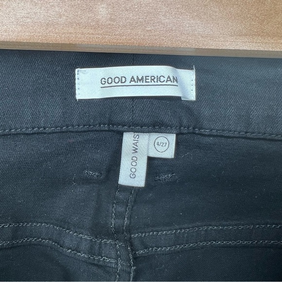 Good American Good Waist Waxed Black Size 4 - Picture 8 of 11